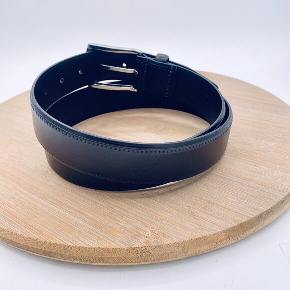 Paisley & Gray Belt Mens 34 Dark Brown Full Grain Leather Silver Buckle - Picture 3 of 9